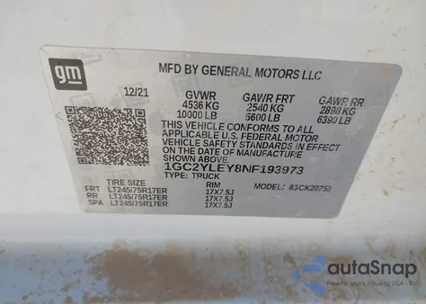 2022 Chevrolet Silverado 2500Hd 4Wd Standard Bed Wt from USA, damaged, VIN 1GC2YLEY8NF193973